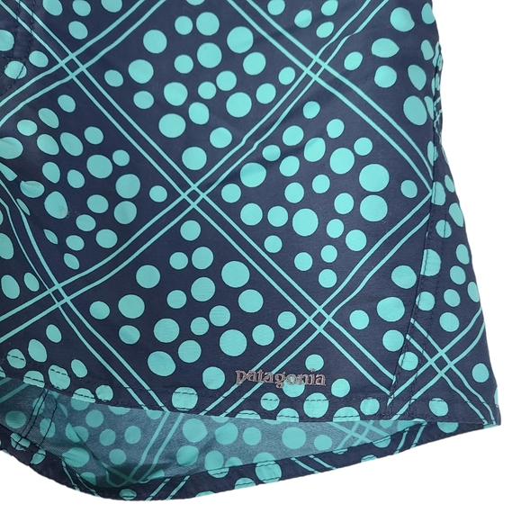 Patagonia Womens Wavefarer Aqua Blue Spotted Swim Board Shorts - Picture 3 of 4
